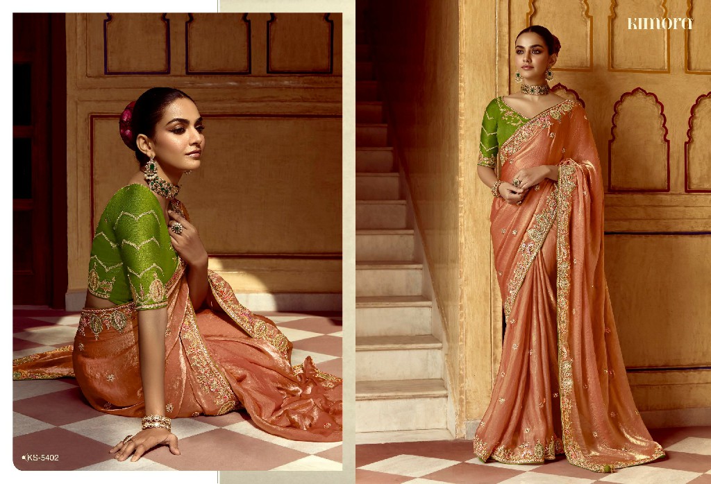 Kimora Pankhudi Wholesale Fancy Fabrics With Sequence Work Designer Sarees