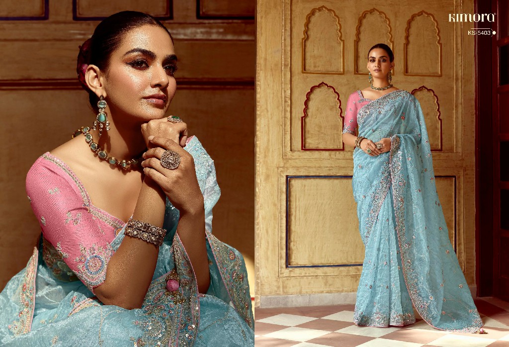 Kimora Pankhudi Wholesale Fancy Fabrics With Sequence Work Designer Sarees
