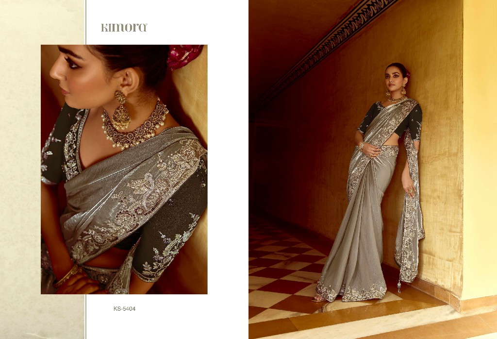 Kimora Pankhudi Wholesale Fancy Fabrics With Sequence Work Designer Sarees