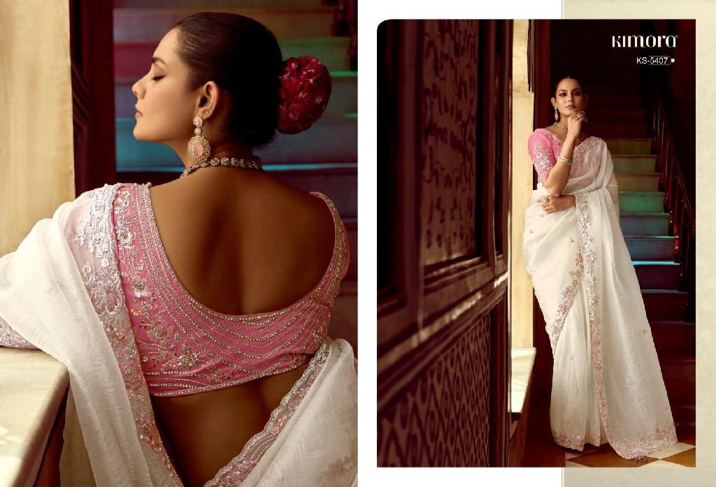 Kimora Pankhudi Wholesale Fancy Fabrics With Sequence Work Designer Sarees