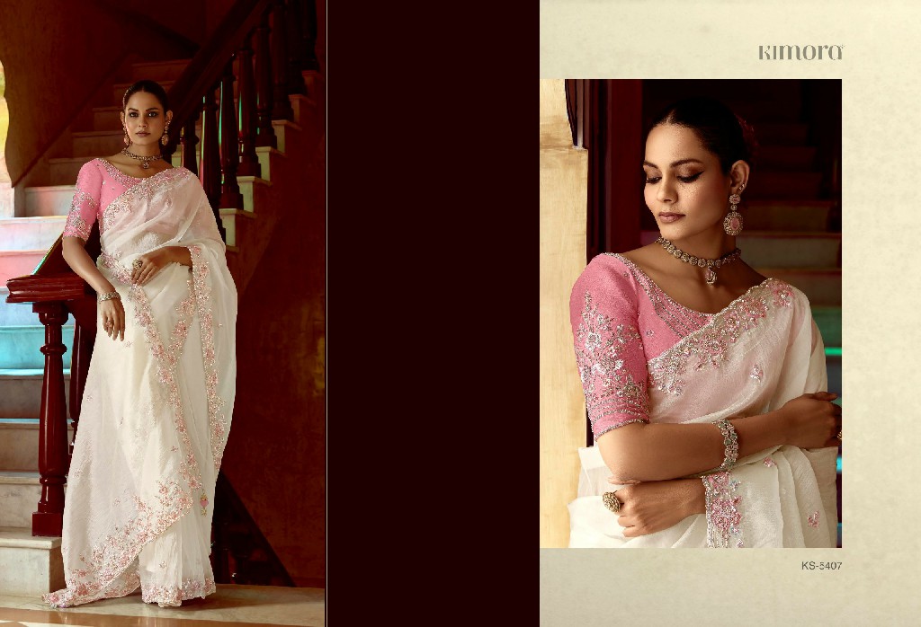 Kimora Pankhudi Wholesale Fancy Fabrics With Sequence Work Designer Sarees
