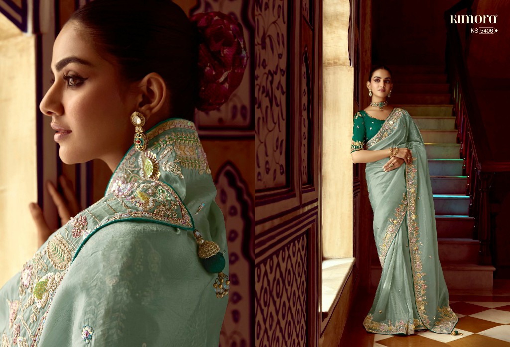 Kimora Pankhudi Wholesale Fancy Fabrics With Sequence Work Designer Sarees