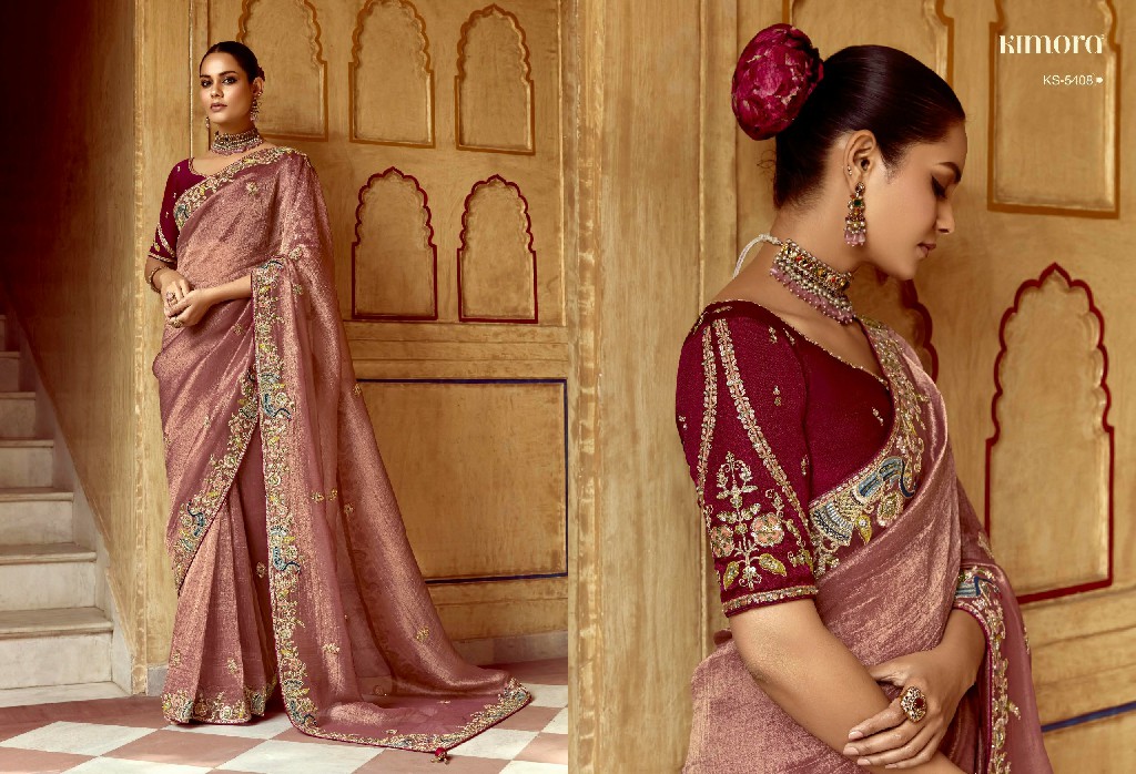 Kimora Pankhudi Wholesale Fancy Fabrics With Sequence Work Designer Sarees