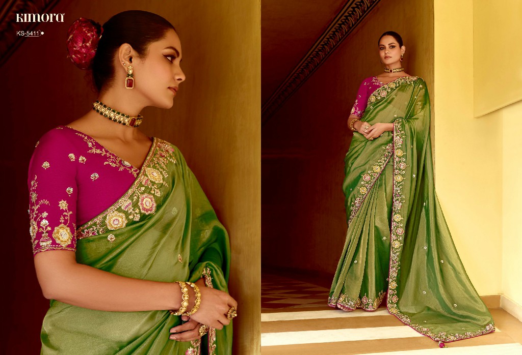 Kimora Pankhudi Wholesale Fancy Fabrics With Sequence Work Designer Sarees