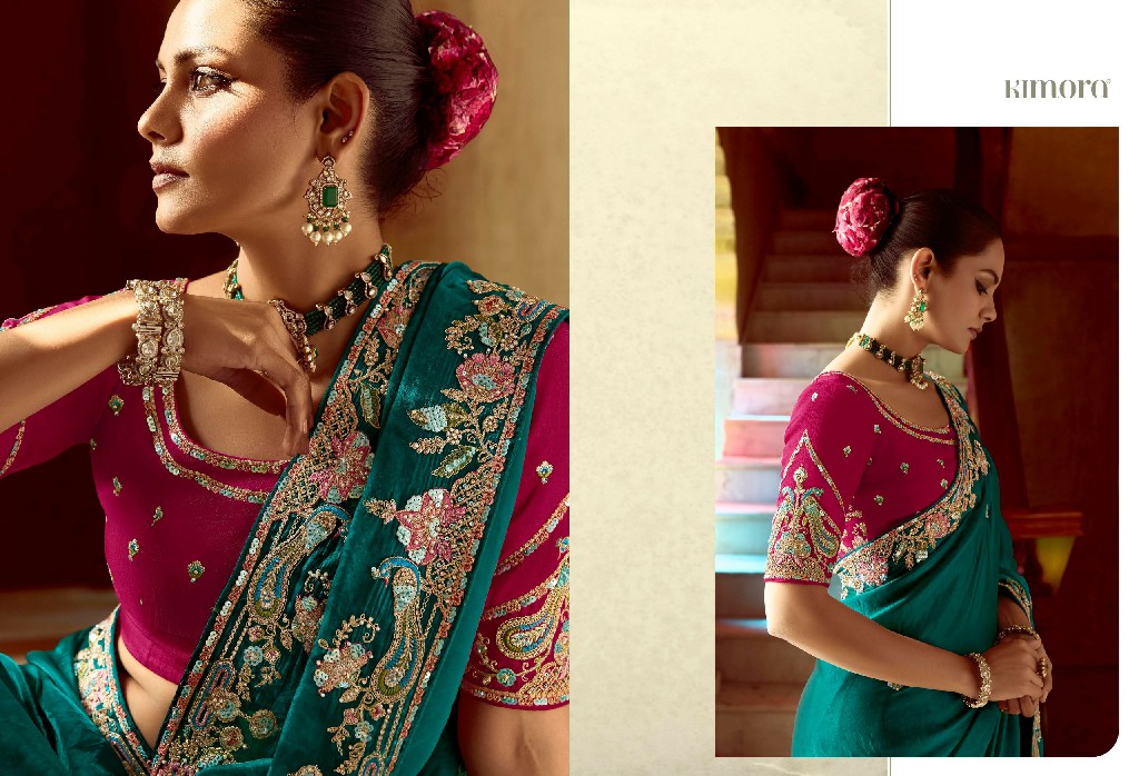 Kimora Pankhudi Wholesale Fancy Fabrics With Sequence Work Designer Sarees
