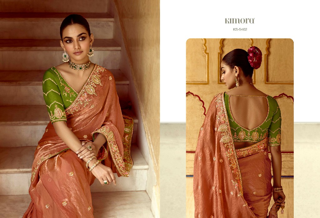 Kimora Pankhudi Wholesale Fancy Fabrics With Sequence Work Designer Sarees