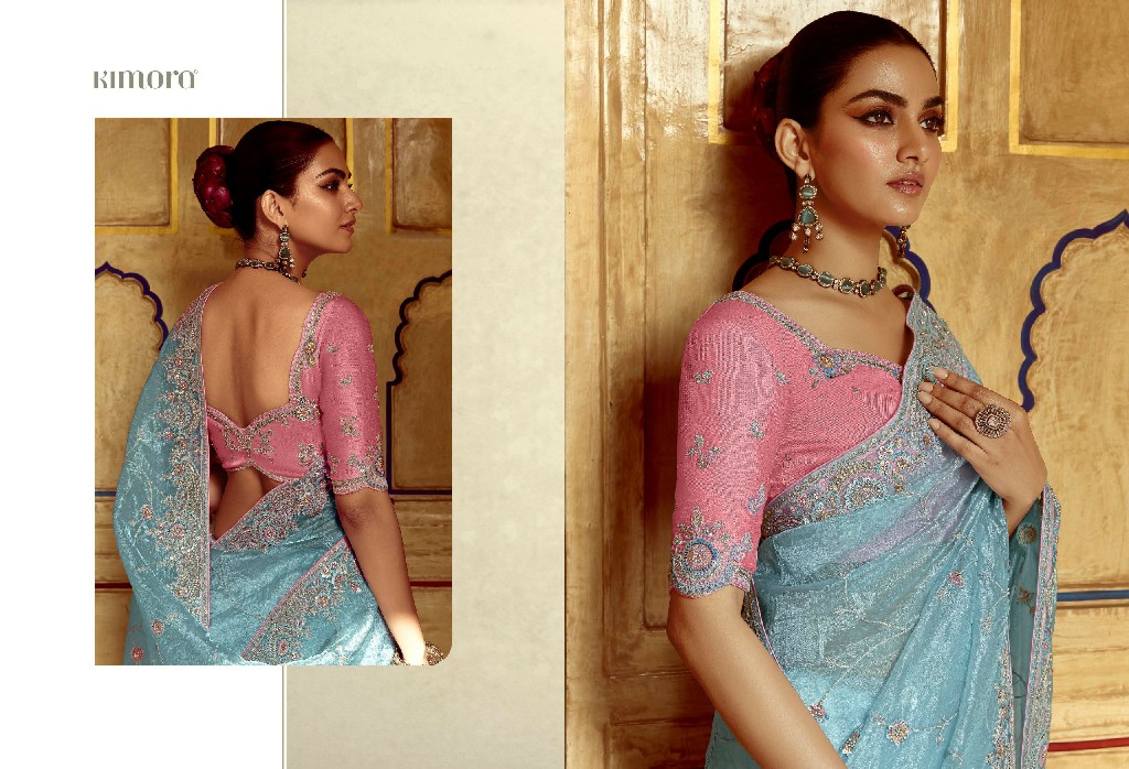Kimora Pankhudi Wholesale Fancy Fabrics With Sequence Work Designer Sarees