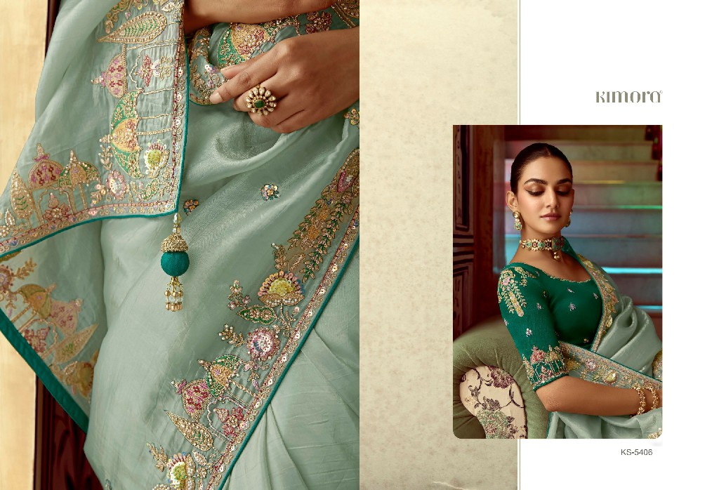 Kimora Pankhudi Wholesale Fancy Fabrics With Sequence Work Designer Sarees