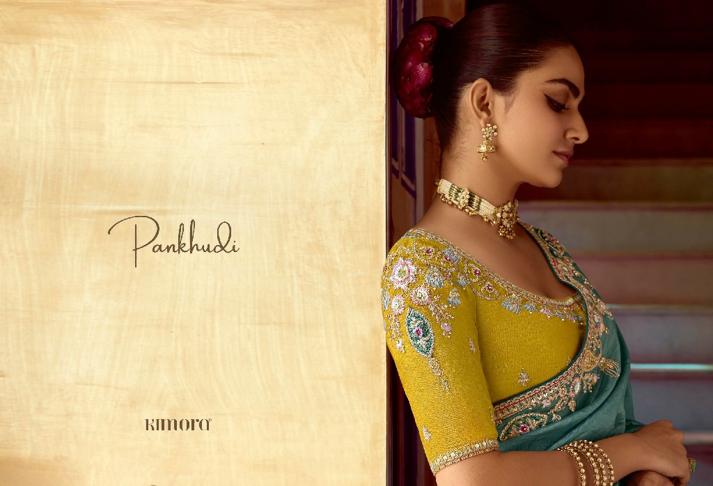 Kimora Pankhudi Wholesale Fancy Fabrics With Sequence Work Designer Sarees