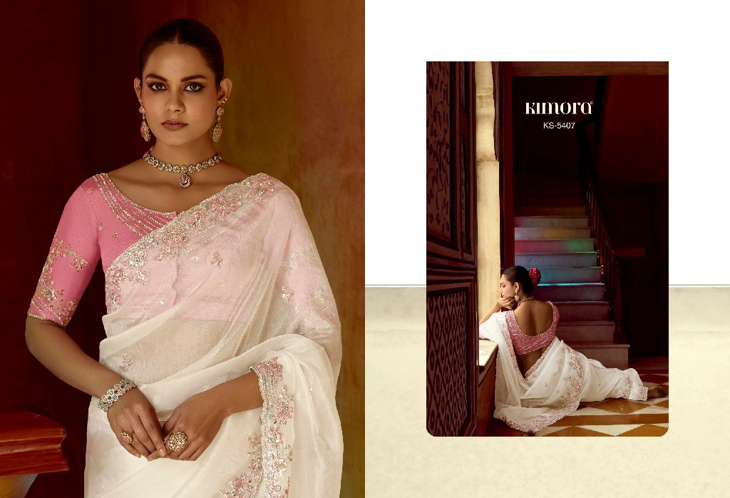 Kimora Pankhudi Wholesale Fancy Fabrics With Sequence Work Designer Sarees