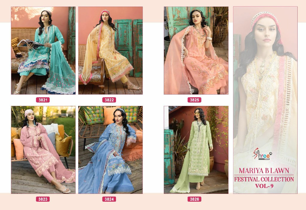 Shree Fabs Mariya B Lawn Festival Collection Vol-9 Wholesale Indian Pakistani Suits