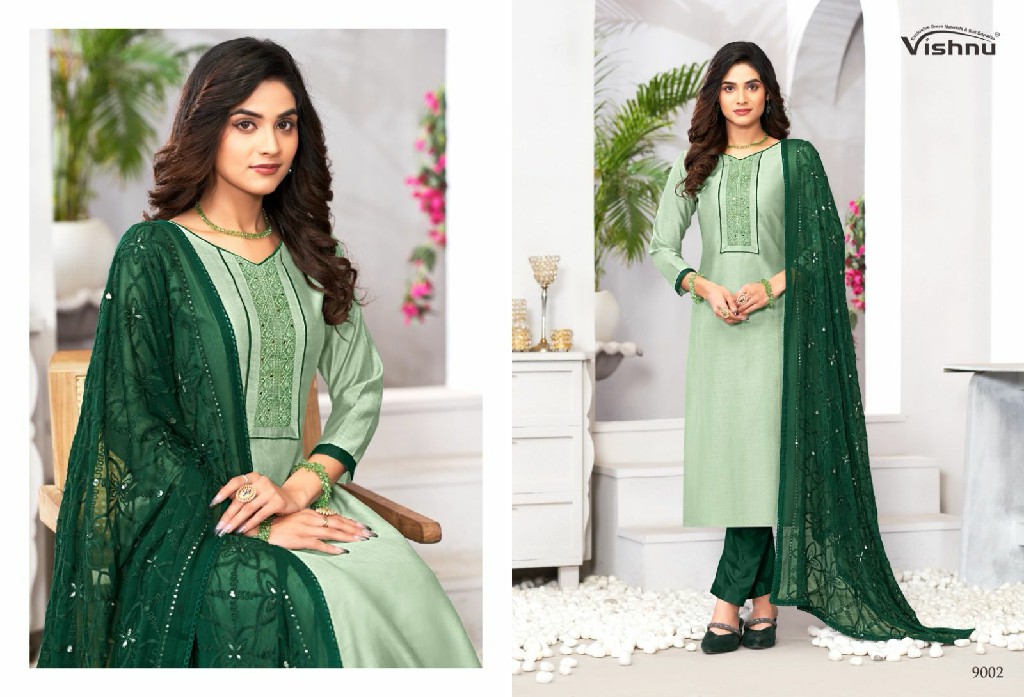 Vishnu Monalisha Wholesale Vertican Fabrics With Work Dress Material