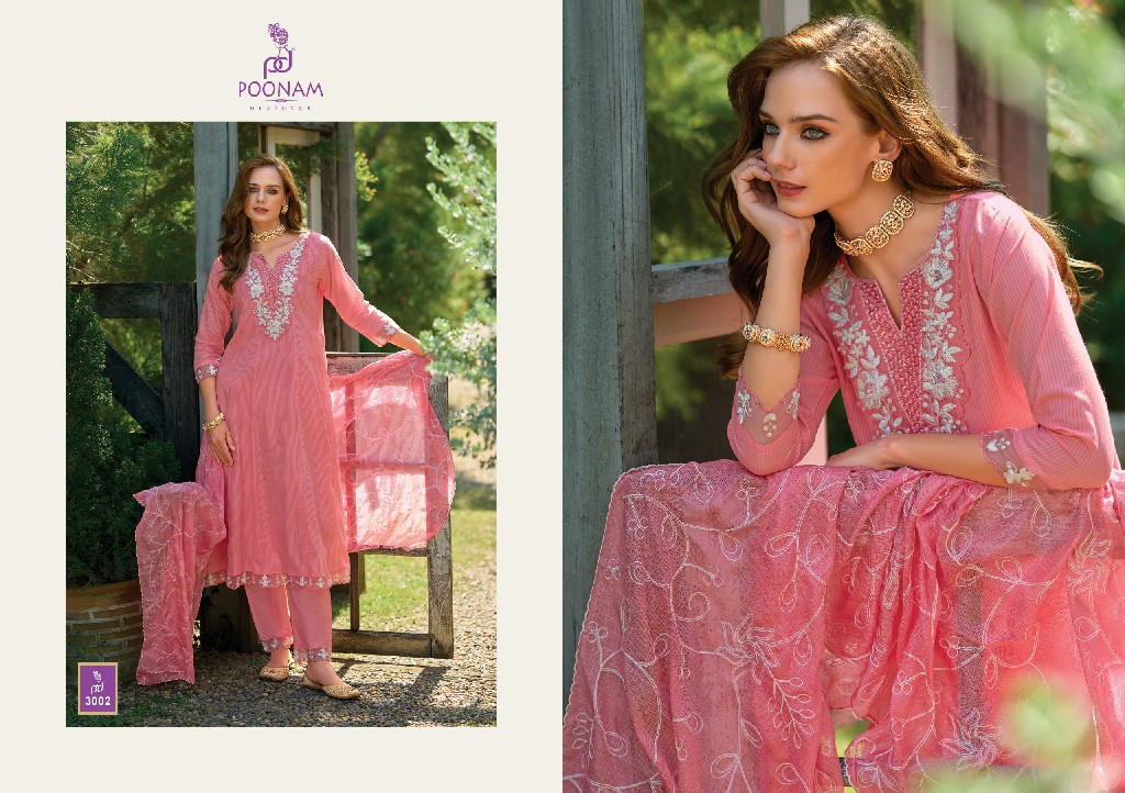 Poonam Karigari Wholesale Pure Cotton Jacquard Fabrics Readymade Suits