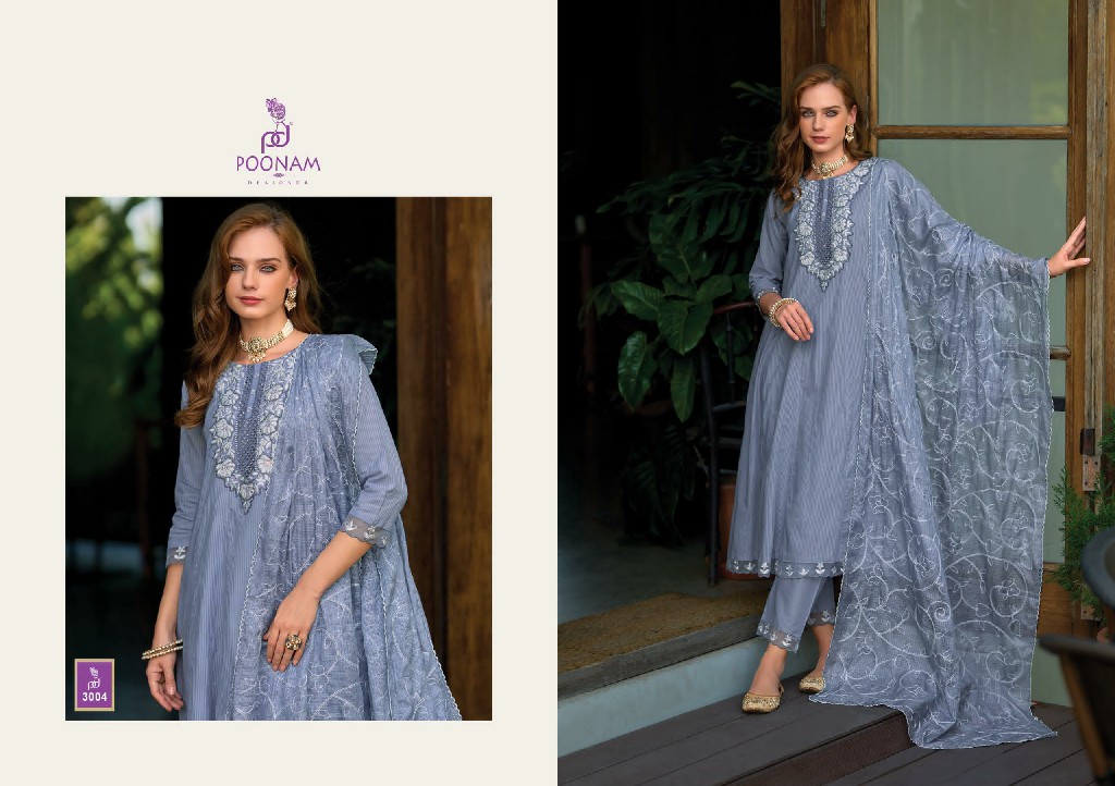 Poonam Karigari Wholesale Pure Cotton Jacquard Fabrics Readymade Suits