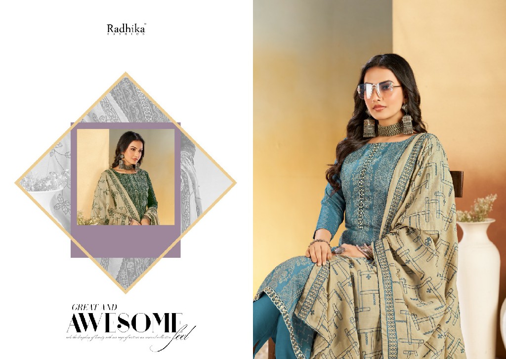 radhika azara black berry vol 16 unique print cotton ladies suits