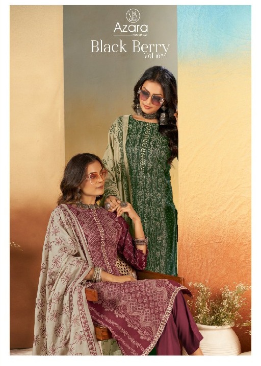 radhika azara black berry vol 16 unique print cotton ladies suits