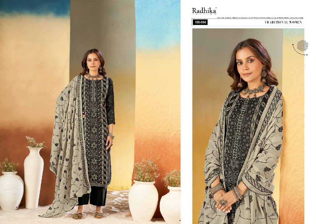 radhika azara black berry vol 16 unique print cotton ladies suits