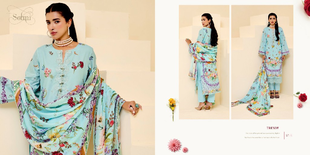 Kimora Sohni Summer Vol-10 Wholesale Pure Cotton Lawn With Work Salwar Suits