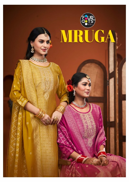 Fourdots Mruga Wholesale Viscose Muslin Jacquard Work Dress Material