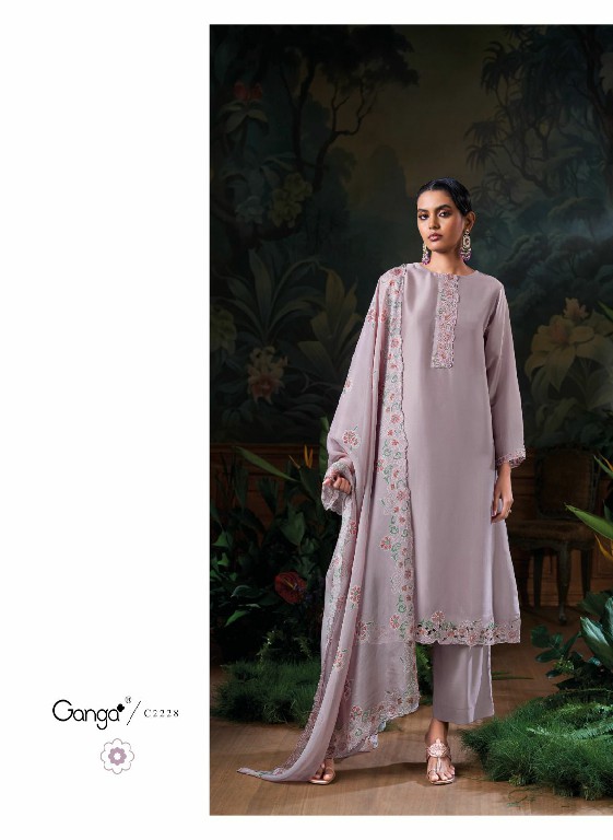 Ganga Irha Wholesale Pure Bemberg Silk With Embroidery Salwar Suits