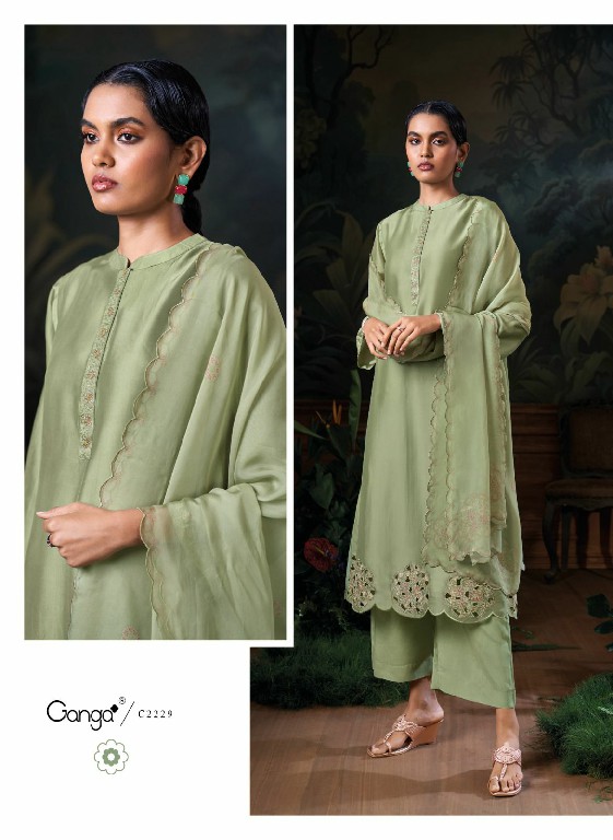 Ganga Irha Wholesale Pure Bemberg Silk With Embroidery Salwar Suits
