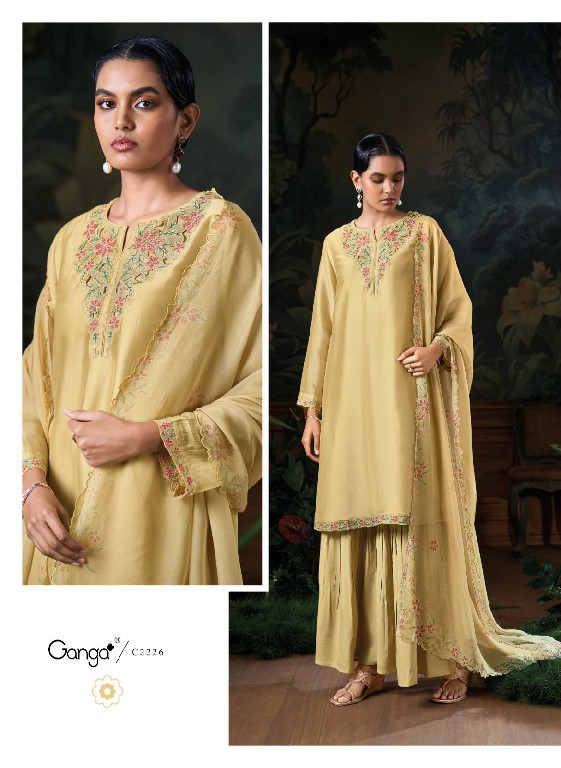 Ganga Irha Wholesale Pure Bemberg Silk With Embroidery Salwar Suits