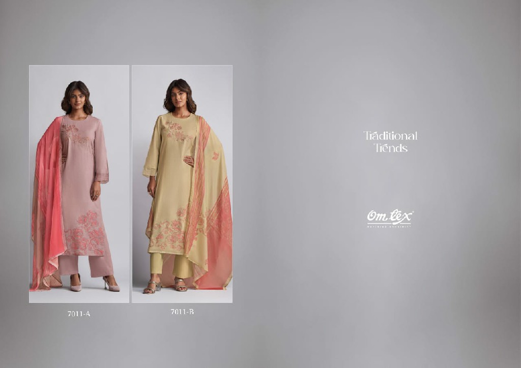 Omtex Traditional Trends Wholesale Linen Cotton With Work Salwar Suits