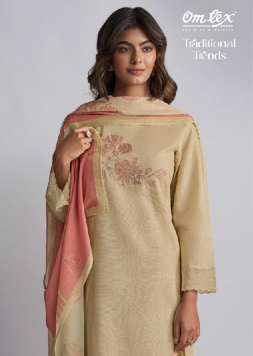 Omtex Traditional Trends Wholesale Linen Cotton With Work Salwar Suits