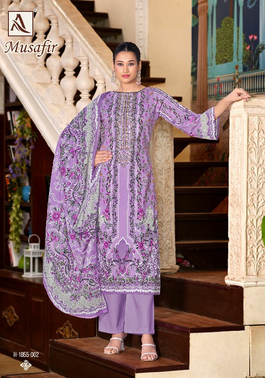 Alok Musafir Wholesale Pure Cambric Cotton With Embroidery Work Dress Material