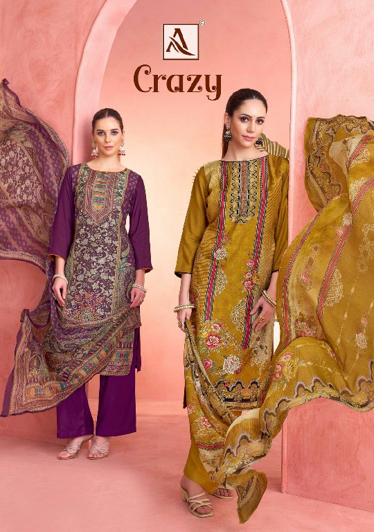 Alok Crazy Wholesale Viscose Muslin With Handwork Dress Material
