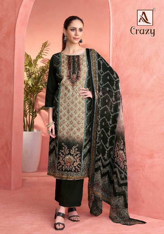 Alok Crazy Wholesale Viscose Muslin With Handwork Dress Material