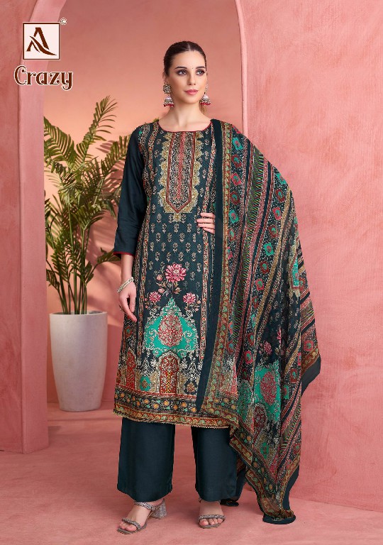 Alok Crazy Wholesale Viscose Muslin With Handwork Dress Material