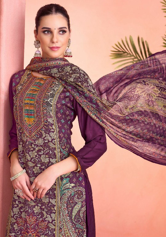 Alok Crazy Wholesale Viscose Muslin With Handwork Dress Material