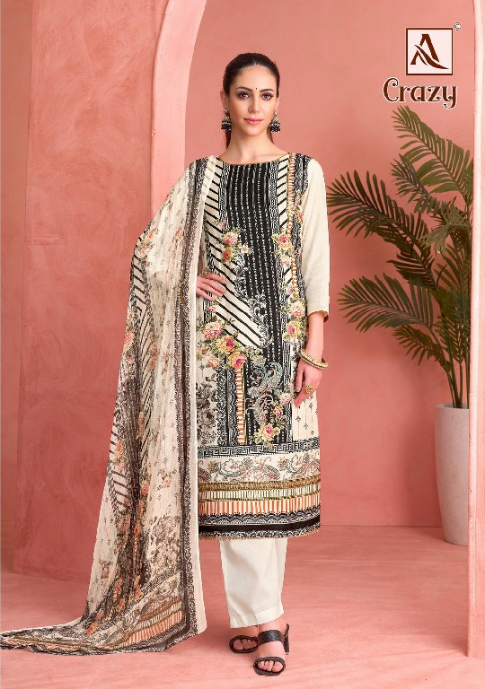 Alok Crazy Wholesale Viscose Muslin With Handwork Dress Material