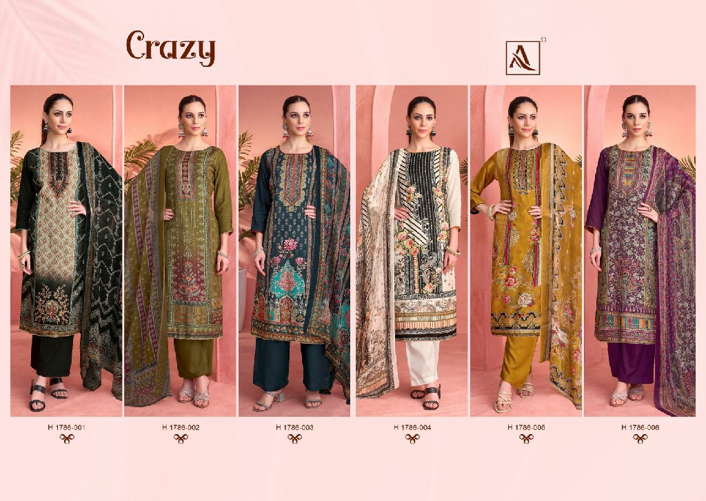 Alok Crazy Wholesale Viscose Muslin With Handwork Dress Material