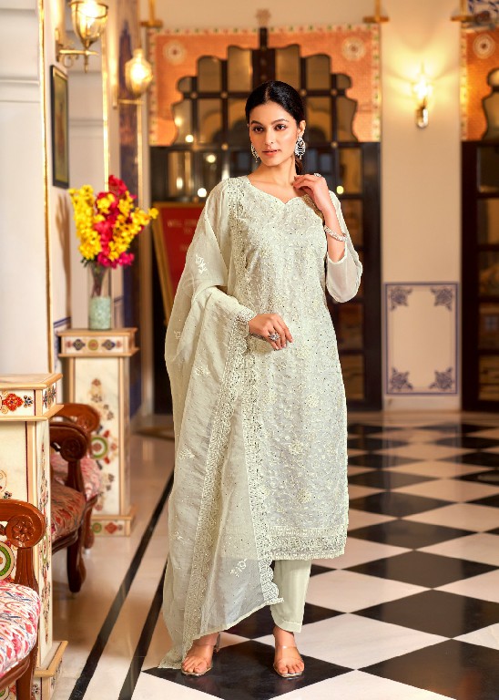 Bela Fashion Kerani Wholesale Orgenza Embroidery With Swarovski Work Straight Suits