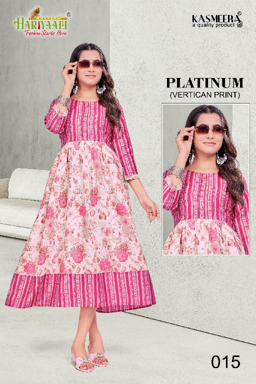 Hariyaali Platinum Wholesale Heavy Vertican Print With Flair Concept Kurtis Combo