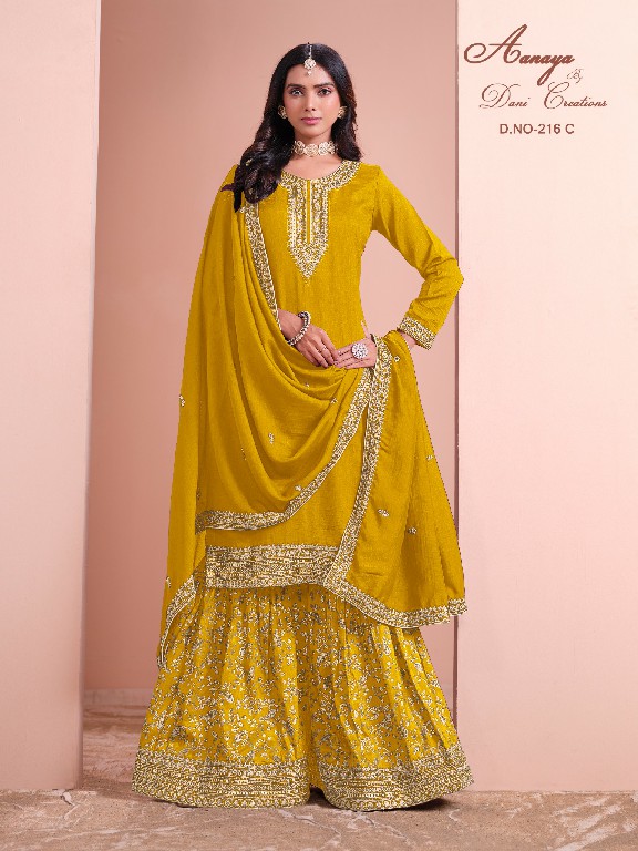 Twisha By Dani Creations Aanaya Vol-216 Wholesale Dola Jacquard Plazzo Designer Suits