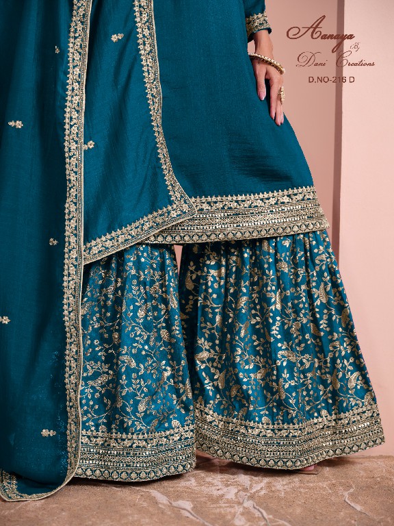 Twisha By Dani Creations Aanaya Vol-216 Wholesale Dola Jacquard Plazzo Designer Suits