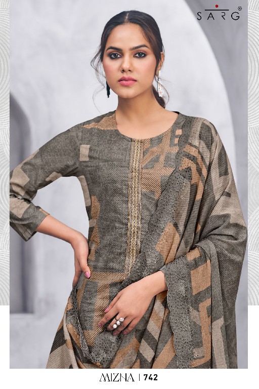 Sarg Mizna Wholesale Pure Cotton Lawn With Handwork Salwar Suits