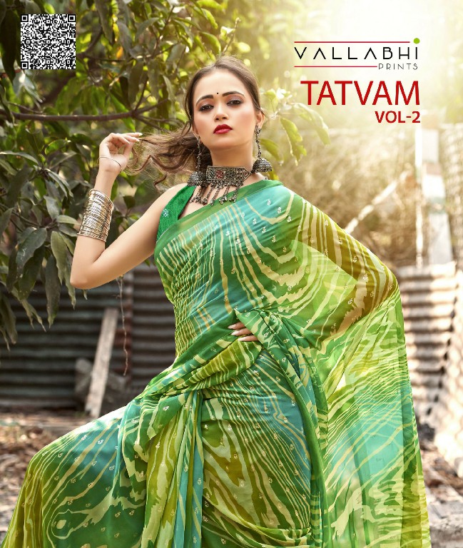 Vallabhi Tatvam Vol-2 Wholesale Georgette Line Foil Print Sarees