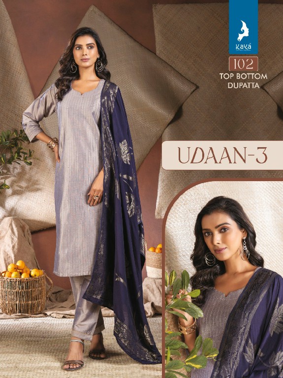 Kaya Udaan Vol-3 Wholesale Straight Cut Kurti With Pant And Dupatta