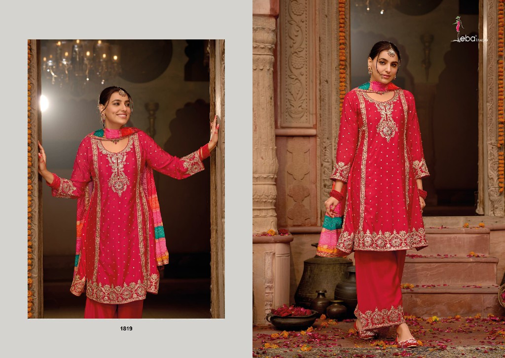 Eba Lifestyle Gajari Wholesale Chinon Silk Top With Pant And Dupatta