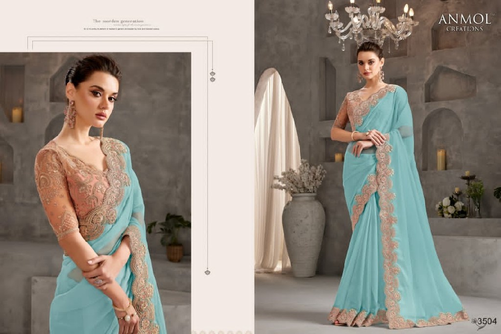 Anmol Shades Vol-9 IX 3501 To 3515 Series Wholesale Party Wear Sarees