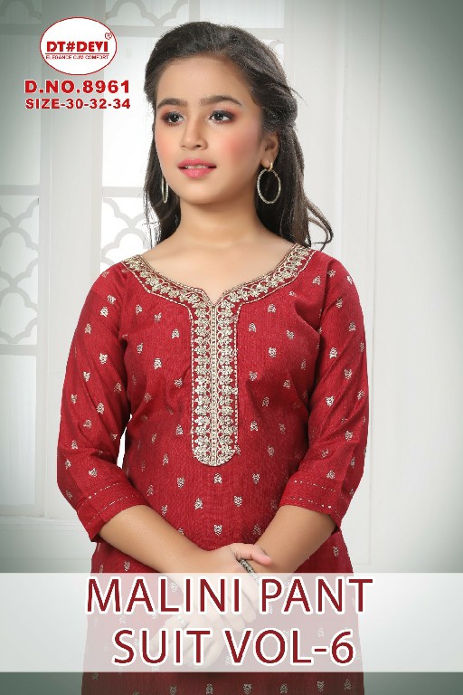 dt devi malini pant suit vol 6 8961 cotton print full stitch fancy combo kids 3pcs dress