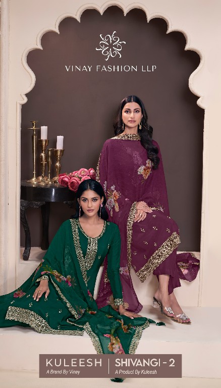 shivangi Vol-2 by vinay kuleesh moonga silk fashionable dress material exports
