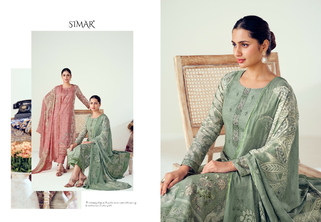 glossy Simar aalya cotton print elegant style unstitch 3pcs dress