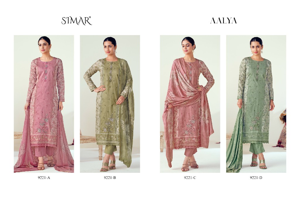 glossy Simar aalya cotton print elegant style unstitch 3pcs dress