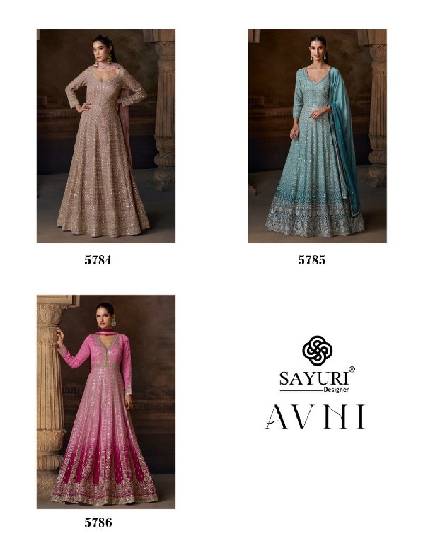 sayuri designer avni chinon silk readymade exclusive gown sets online