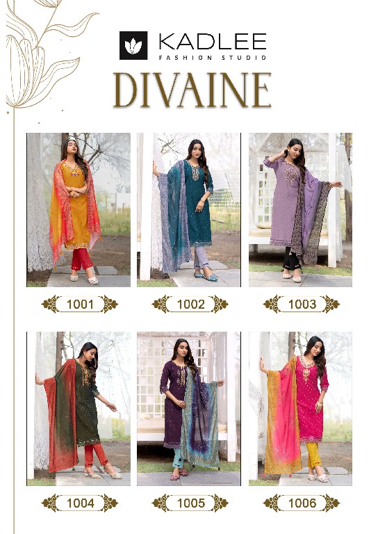 Kadlee Divaine Wholesale Vetican Foil Print Kurti With Pant And Dupatta